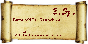 Barabás Szendike névjegykártya